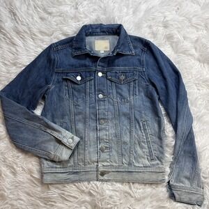 Adriano Goldschmied AG Denim Jean Jacket Crop Women‎ Small Light Wash Trucker